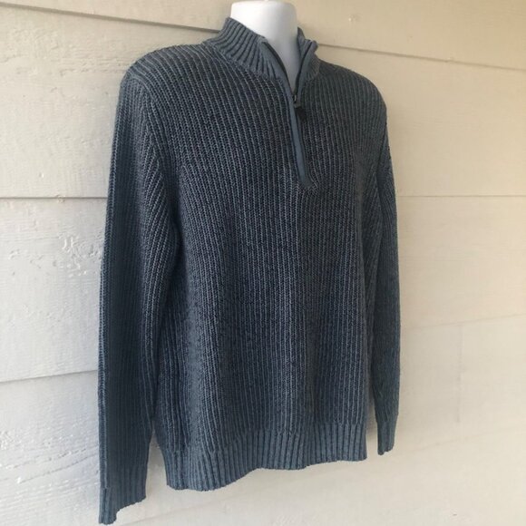 G.H. Bass and Company Other - Bass Size L/G Men's Long Sleeve 1/4 Zip Heather Blue Sweater